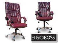 Офисное массажное кресло EGO BOSS EG1001 Maroon в комплектации ELITE натуральная кожа - магазин СпортДоставка. Спортивные товары интернет магазин в Кемерово 